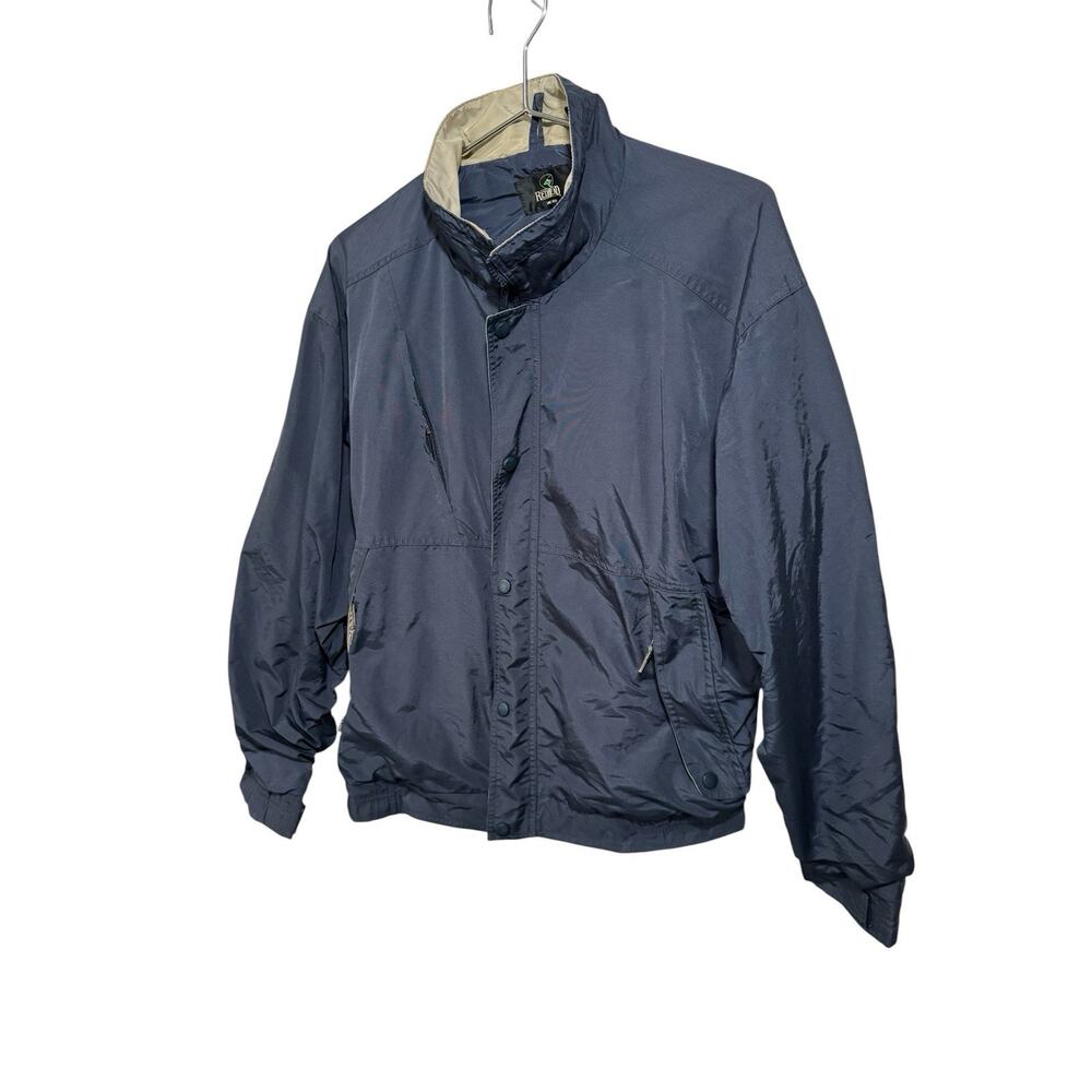 RedHead Jacket Mens L Blue Nylon Windbreaker Full Zip‎ Snap Outdoor Coat Hiking